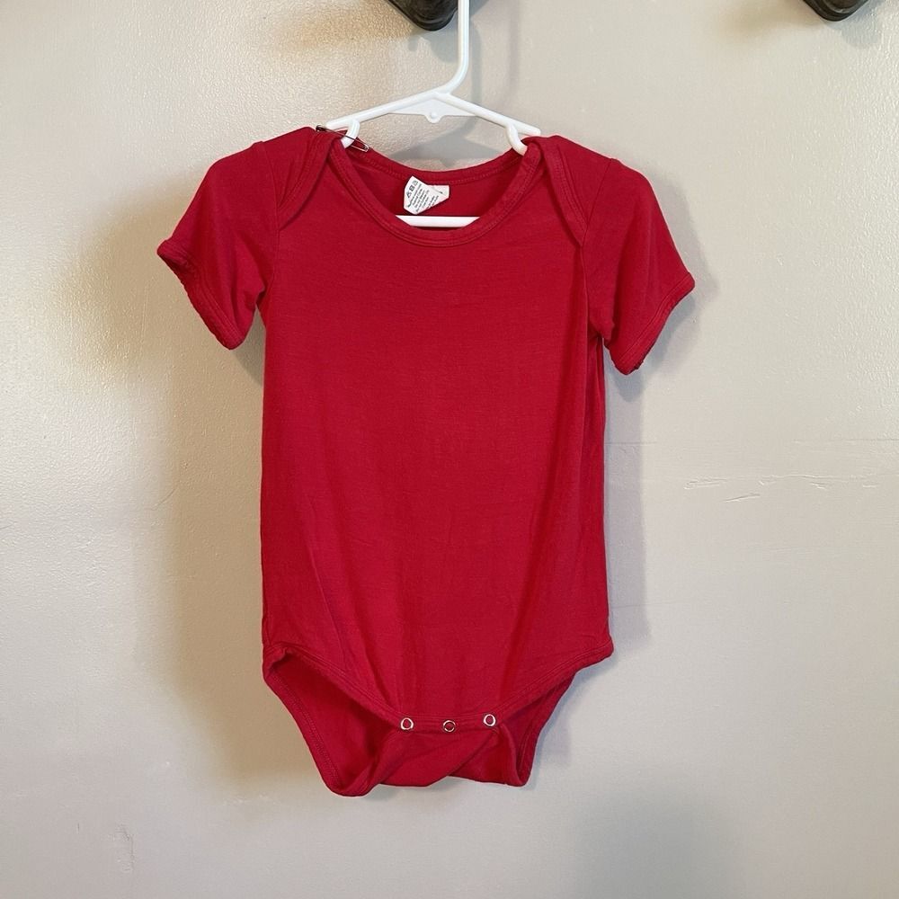 Kate Quinn Bamboo 18-24m Bodysuit | Red Short Sleeve One-Piece
